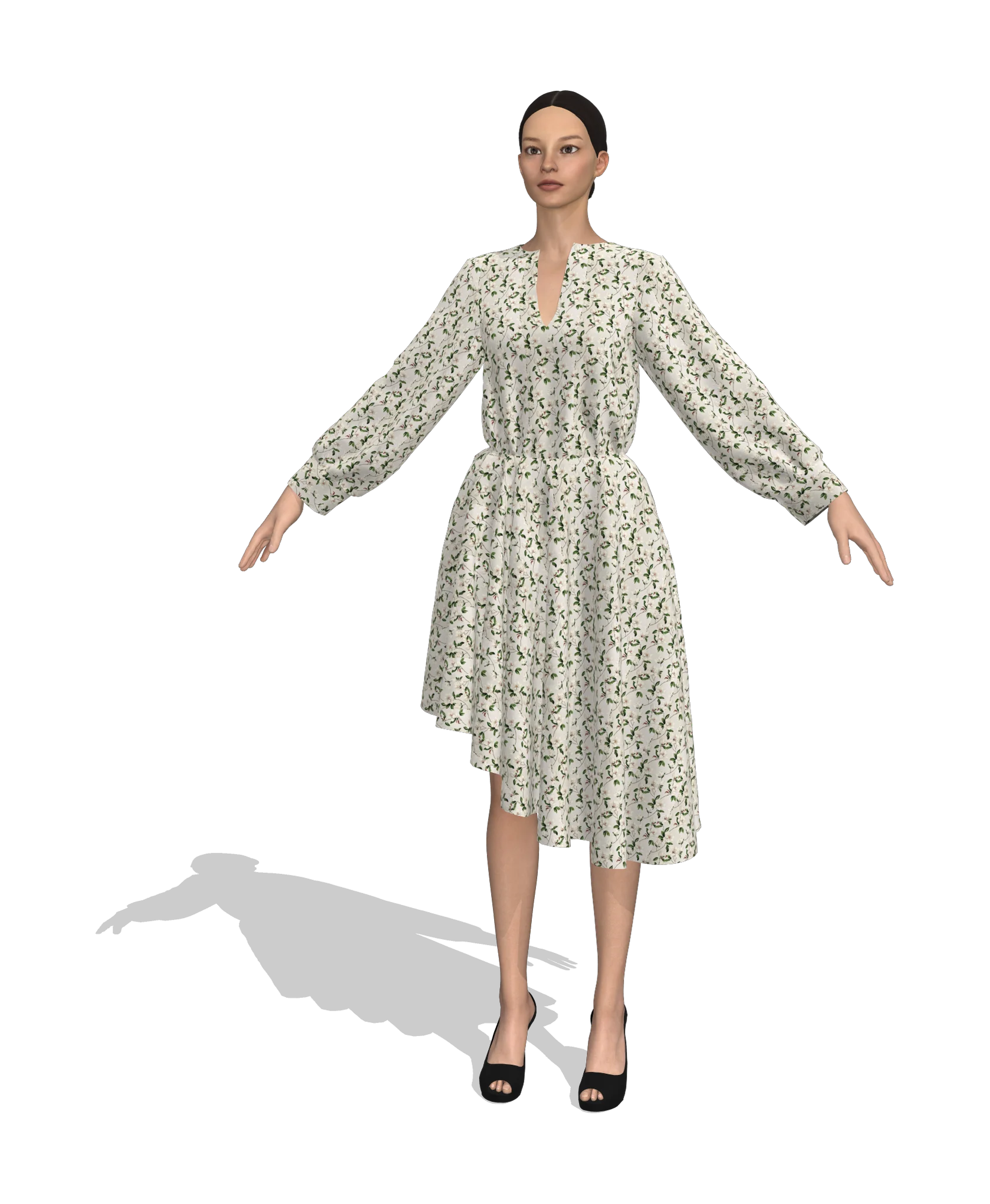 KDscion p176 full sleeve asymmetric shift dress